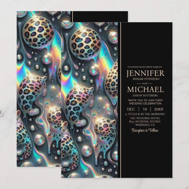 SEE BACK All-In-One Exotic Posh Wedding Invitation (Front/Back)