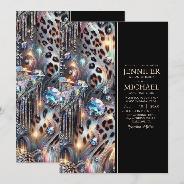 SEE BACK All-In-One Exotic Posh Wedding Invitation (Front/Back)