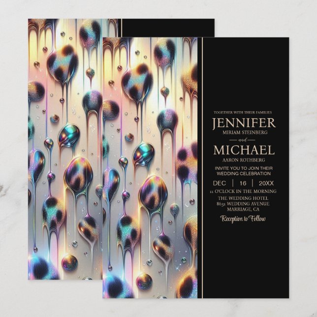 SEE BACK All-In-One Exotic Posh Wedding Invitation (Front/Back)