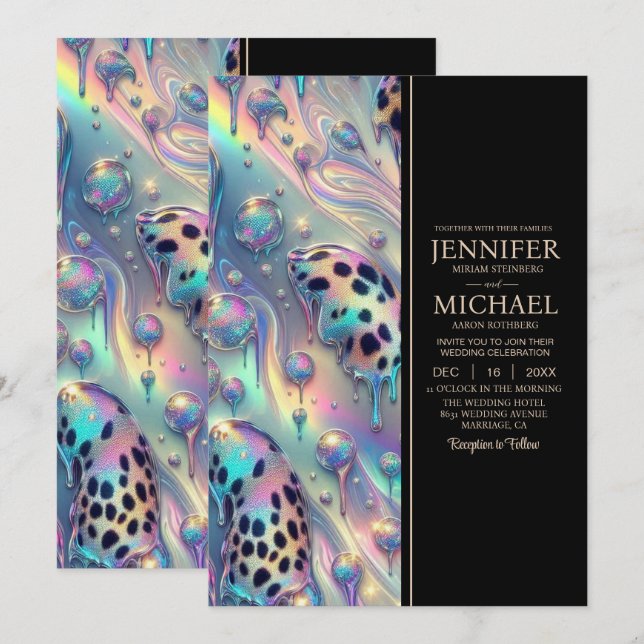 SEE BACK All-In-One Exotic Posh Wedding Invitation (Front/Back)