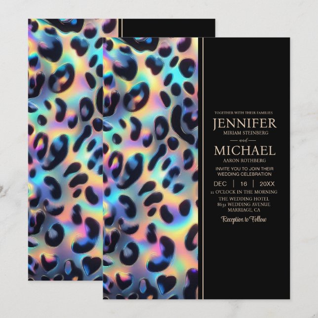 SEE BACK All-In-One Exotic Posh Wedding Invitation (Front/Back)