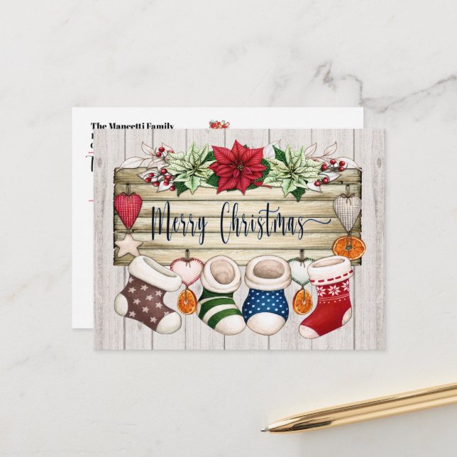 See Back - Christmas Postcard (Front/Back In Situ)