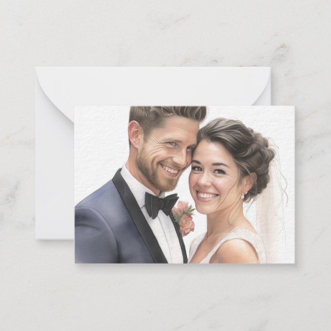 See Back - Wedding  Note Card (Front)
