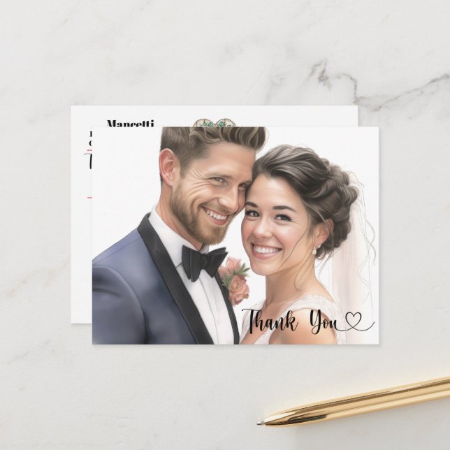 See Back - Wedding  Postcard (Front/Back In Situ)