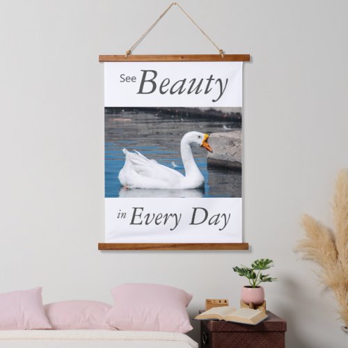 See Beauty In Every Day Wood Topped Wall Tapestry