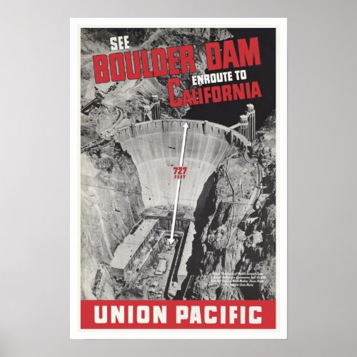 See Boulder Dam Hoover Dam _ Vintage Travel Poster