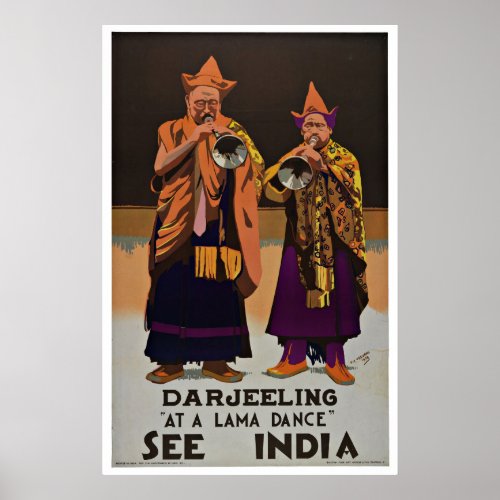See Darjeeling India Vintage Travel Poster