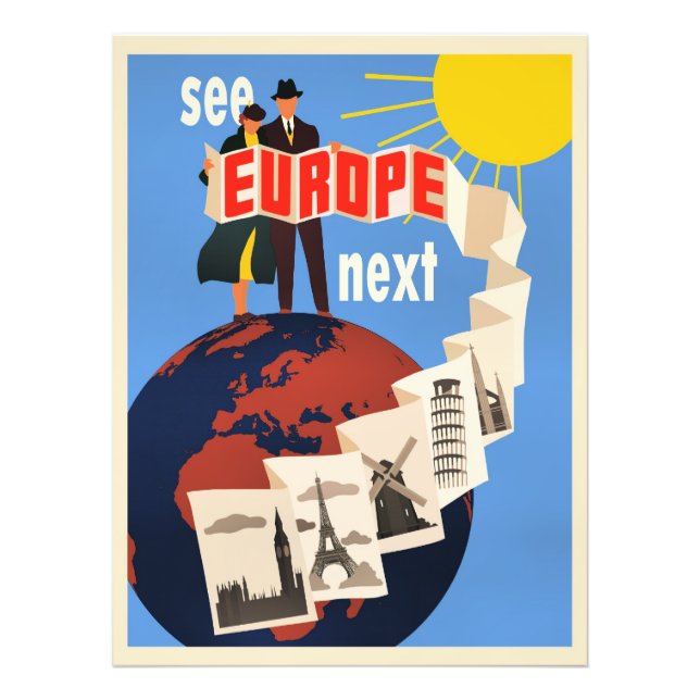 See Europe Next travel poster, Photo Print (Front)