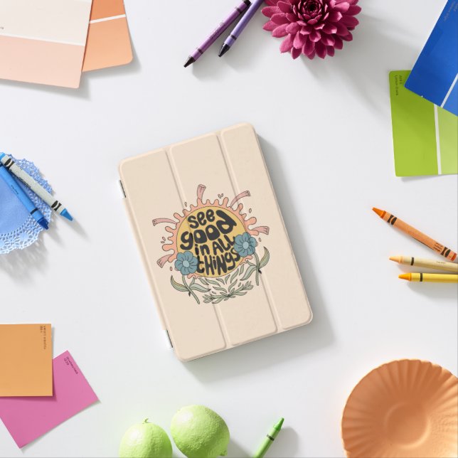 See Good in all Things Hippie Graphic iPad Mini Cover (In Situ)