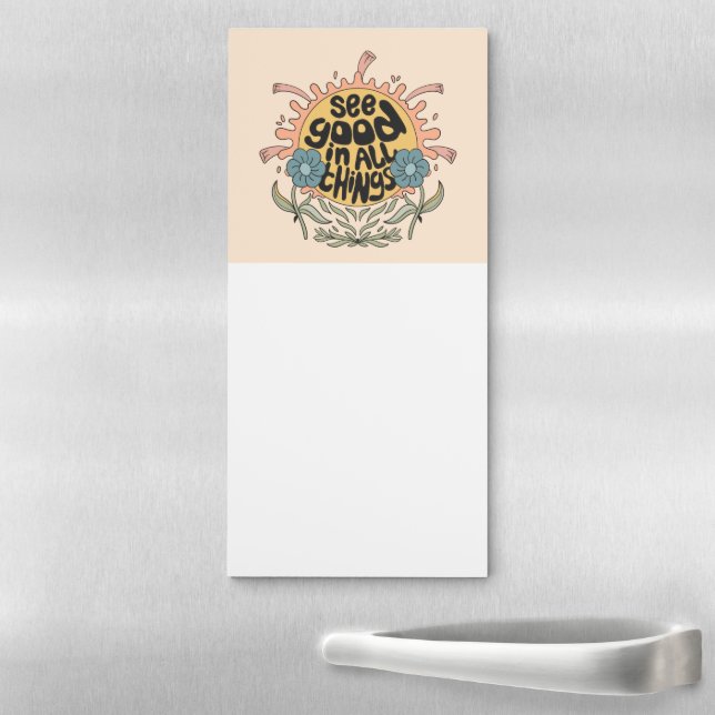 See Good in all Things Hippie Graphic Magnetic Notepad (In Situ)