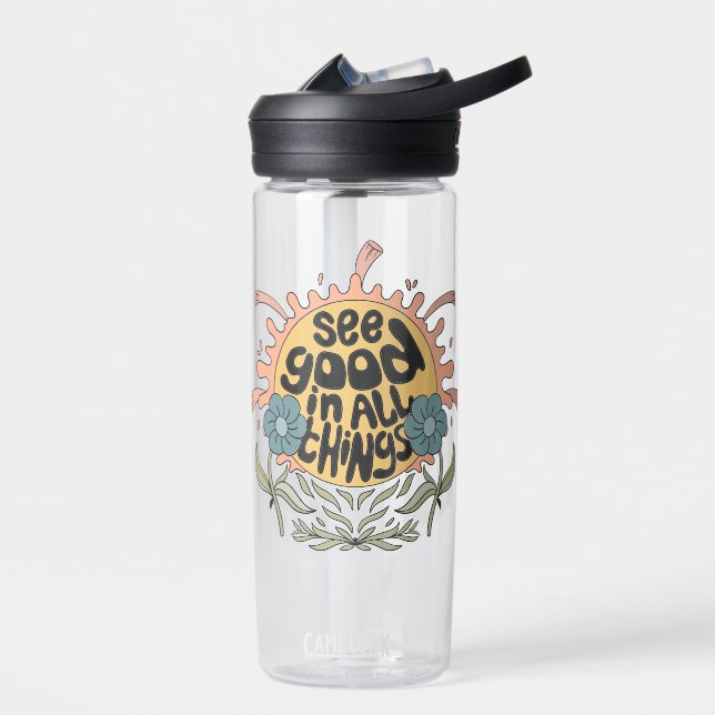 See Good in all Things Hippie Graphic Water Bottle (Left)