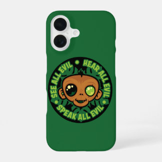 See, Hear and Speak All Evil Monkey iPhone 16 Case
