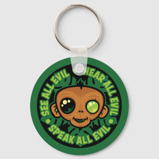 See, Hear and Speak All Evil Monkey Keychain