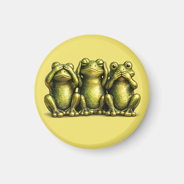 See Hear Speak No Evil Funny Frogs Magnet (Front)