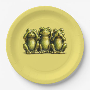 See Hear Speak No Evil Funny Frogs Paper Plates