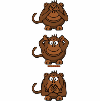 See Hear Speak No Evil Monkeys Cutout