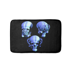 See Hear Speak No Evil Skulls Bath Mat