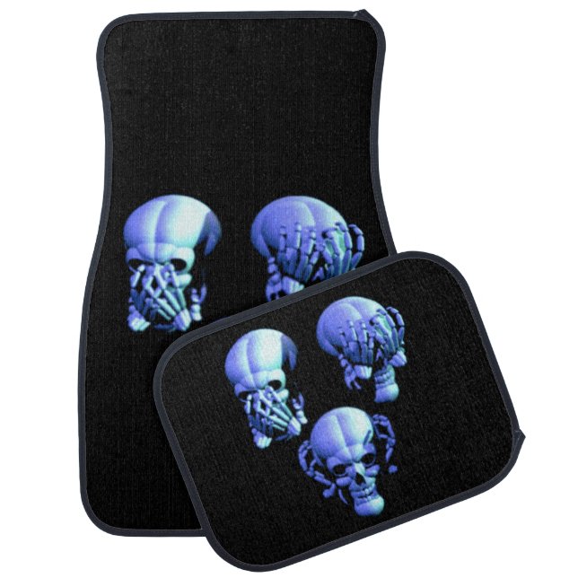 See Hear Speak No Evil Skulls Car Mats (Set)