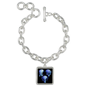 See Hear Speak No Evil Skulls Charm Bracelet