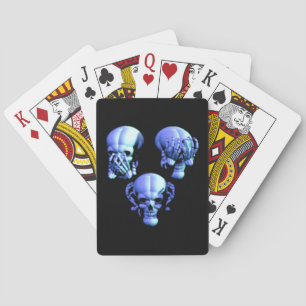 See Hear Speak No Evil Skulls Playing Cards