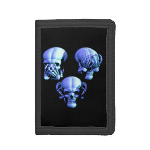 See Hear Speak No Evil Skulls Wallet