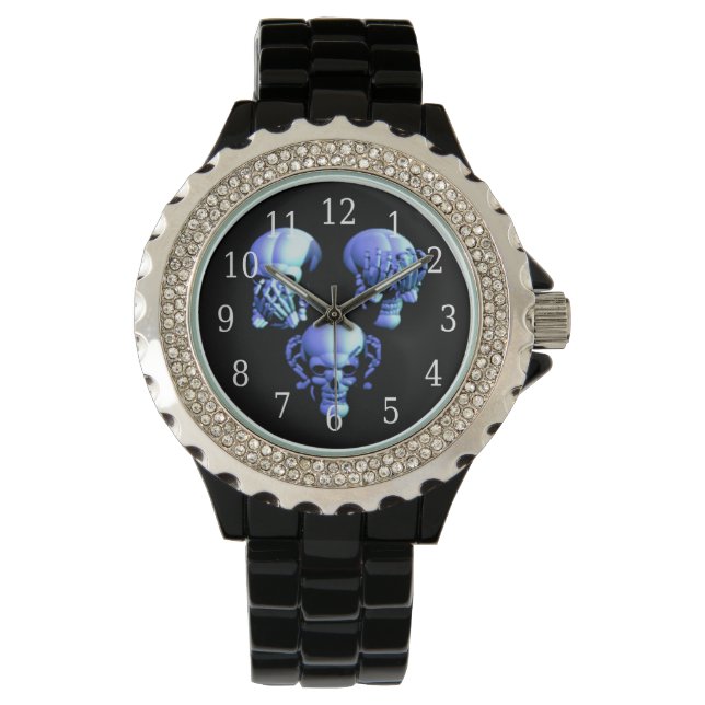 See Hear Speak No Evil Skulls Watch (Front)