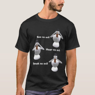 See, Hear, Speak No Evil Snowman Christmas T Shirt