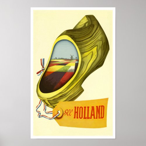See Holland vintage travel Poster