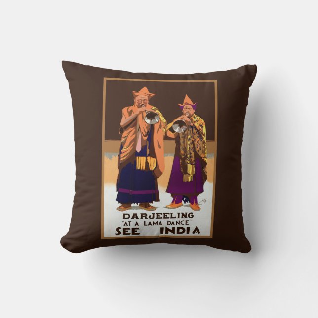 See India ~ Darleeling Throw Pillow (Front)