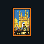 See India ~ Hyderabad - XL Canvas Print<br><div class="desc">Vintage "See India" Art Deco travel poster promoting tourism to Hyderabad,  India.</div>