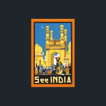 See India ~ Hyderabad - XL Canvas Print<br><div class="desc">Vintage "See India" Art Deco travel poster promoting tourism to Hyderabad,  India.</div>