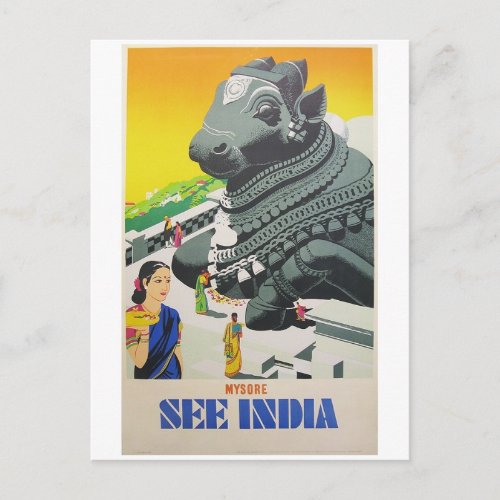 See India Postcard from Vintage Poster