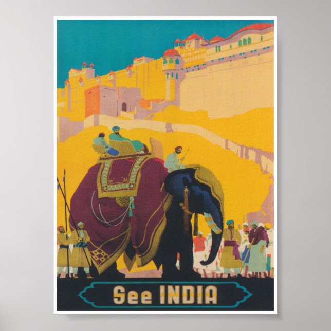 See India Vintage Travel Poster (Front)