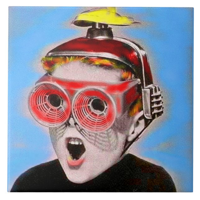 see into the future ceramic tile (Front)