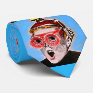 see into the future print neck tie