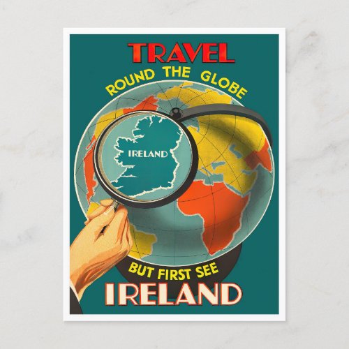 See Ireland first vintage travel Postcard