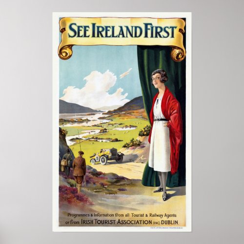 See Ireland First _ Vintage Travel Poster
