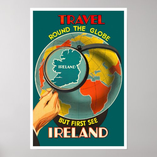 See Ireland first vintage travel Poster