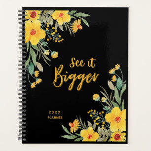 See It Bigger Elegant Dark Floral Planner
