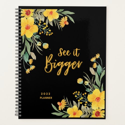 See It Bigger Elegant Dark Floral  Planner