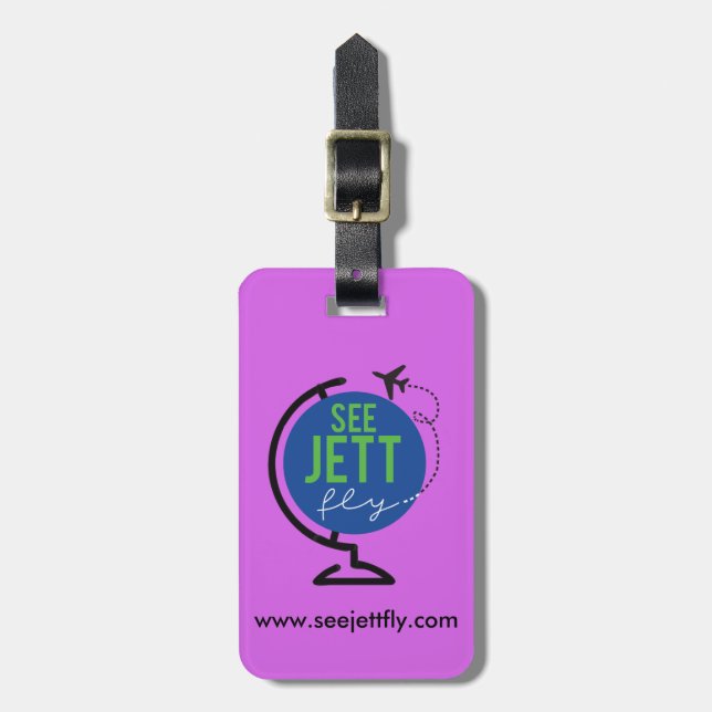See Jett Fly - Luggage and Bag Tag (Purple) (Front Vertical)