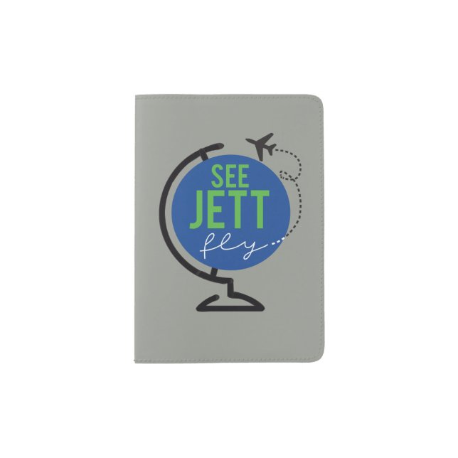 See Jett Fly - Passport Cover (Gray or Grey) (Front)
