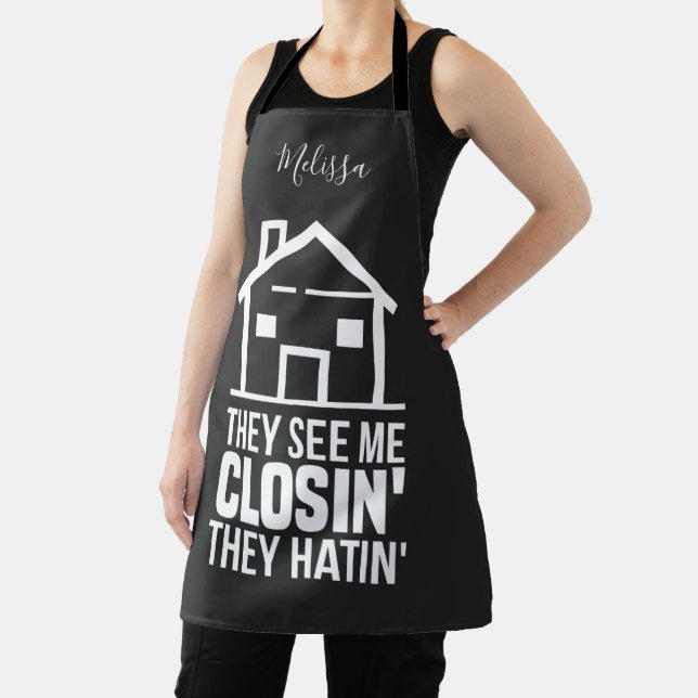 See Me Closing Realtor Estate Agent Personalized Apron (Insitu)