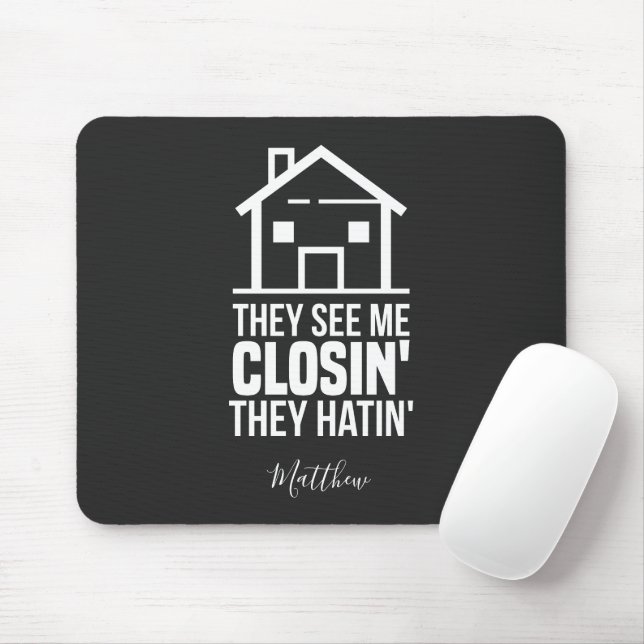 See Me Closing Realtor Estate Agent Personalized Mouse Pad (With Mouse)