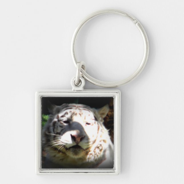 See Me White Tiger Keychain (Front)