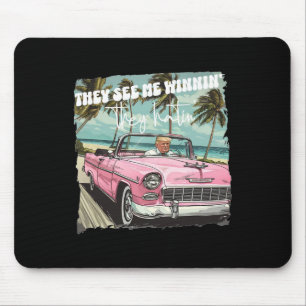 See Me Winning They Hating Funny Trump Pink 2024 Mouse Pad