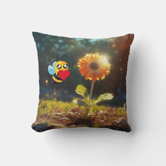 See my Bee!  Throw Pillow (Front)