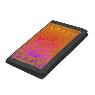 SEE NO EVIL CEMETERY SKELETON TOMBSTONE, GOTHIC TRI-FOLD WALLET