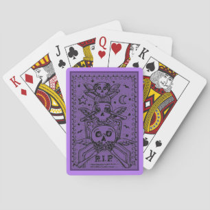 SEE NO EVIL CEMETERY SKELETON TOMBSTONE, HALLOWEEN POKER CARDS