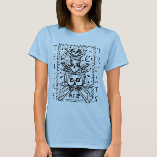 SEE NO EVIL CEMETERY SKELETON TRICK OR TREAT T-Shirt